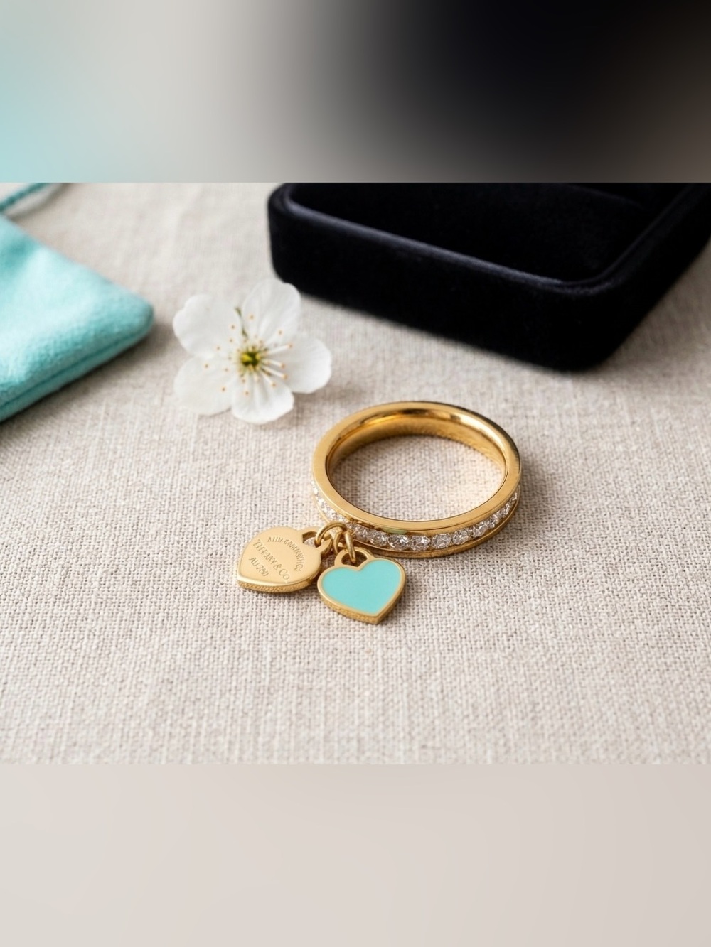 Fashion Gold turquoise heart ring